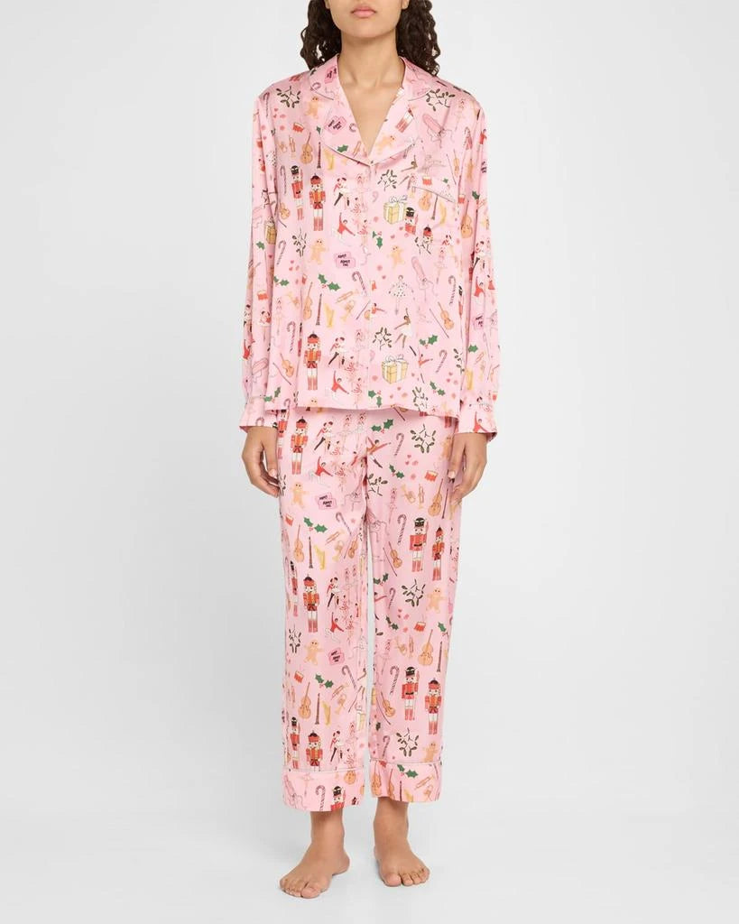 Women's Satin Pyjama Set | Nutcracker | Christmas Pyjamas | Pink | Karen Mabon