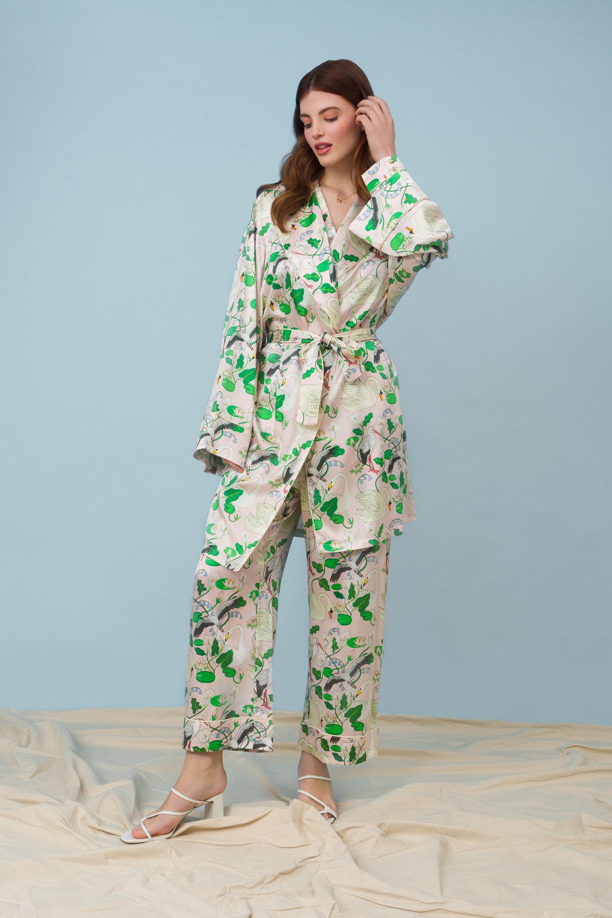 Botanical Gardens Short Silk Robe