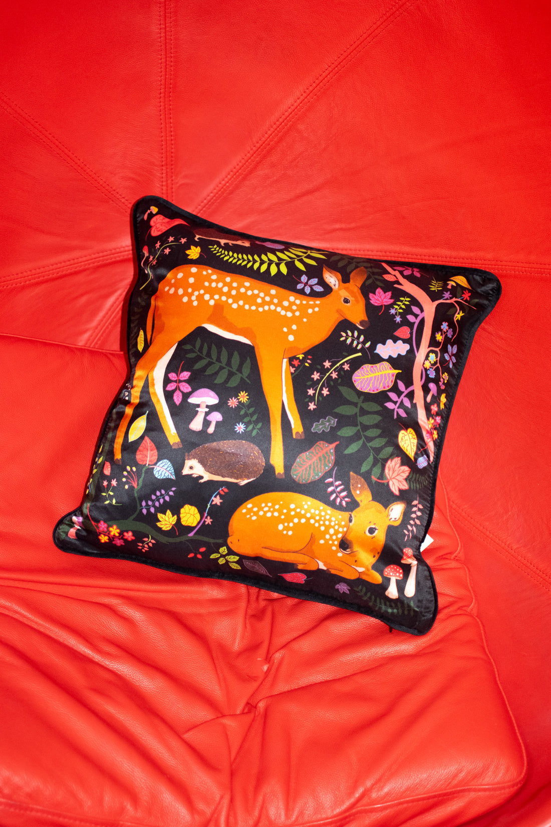 Cushion Cover | Flora and Fawns | Woodland Animals | 45cm | Karen Mabon