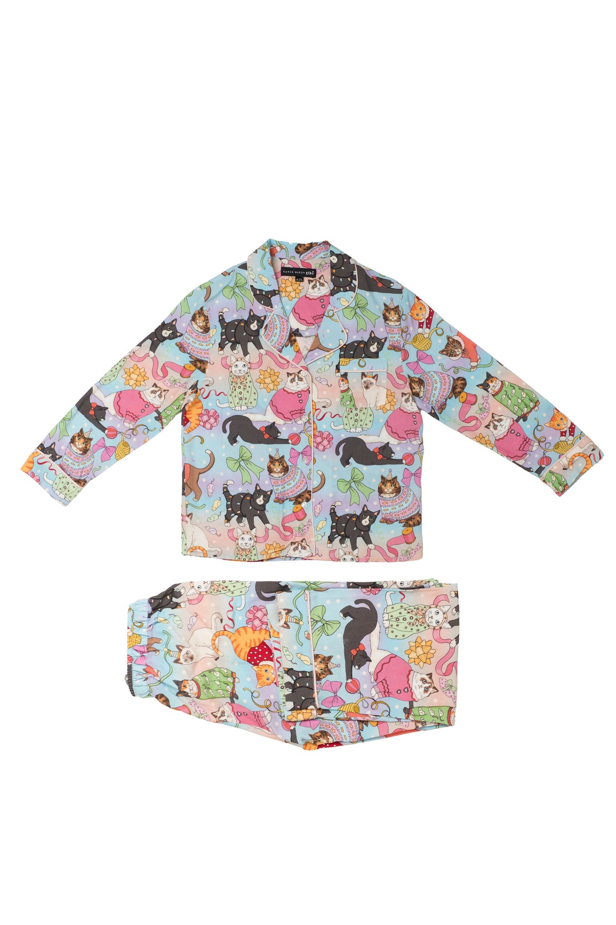 Kids Pyjama Set | Cats' Christmas Morning | Rainbow