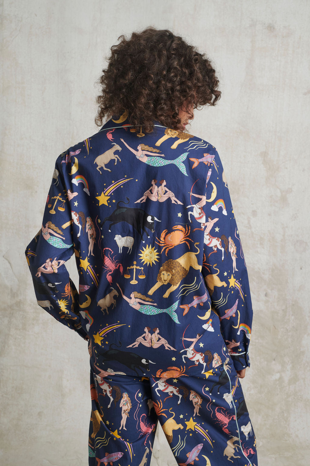 Zodiac Organic Cotton Pyjama Set | Navy