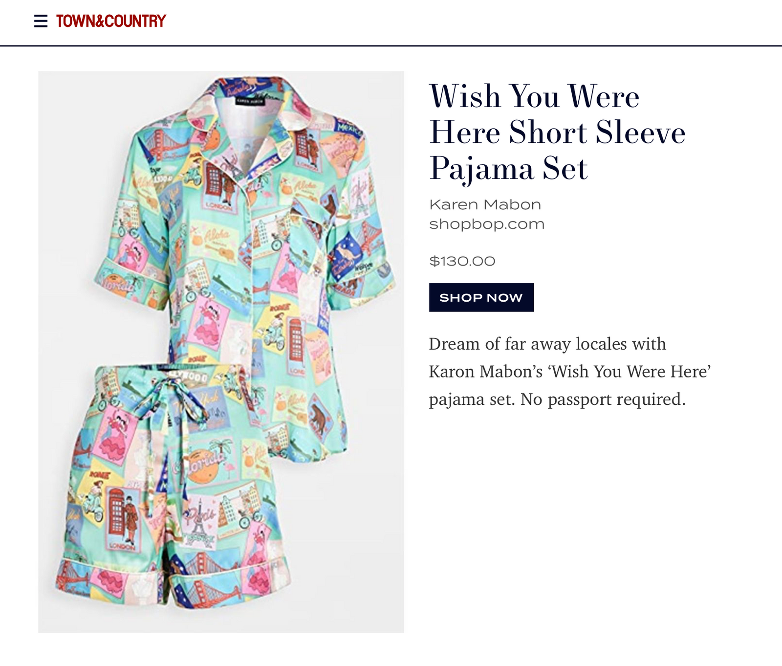 Town & Country | The Best Silk Pajamas for a Glamorous Night's Sleep