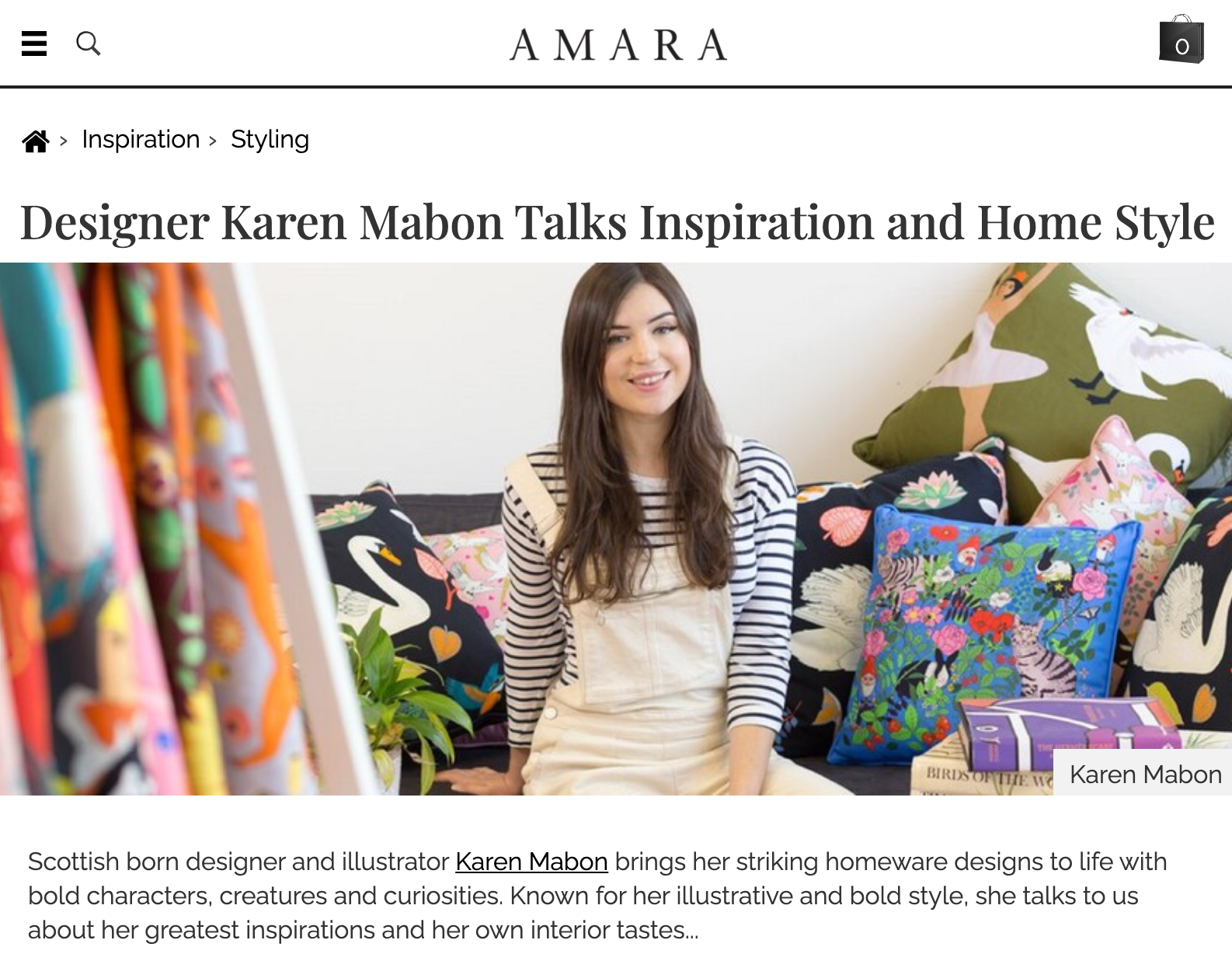 AMARA: Designer Karen Mabon talks Inspiration and Home Style