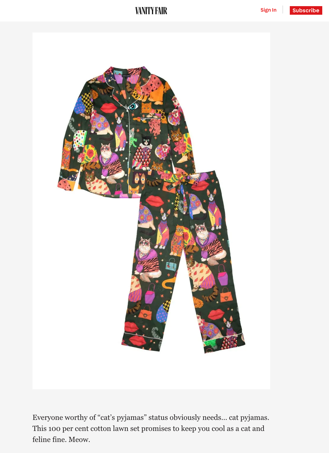 VANITY FAIR: Pick-me-ups for the Women in Your Life. From supercharged skincare to purrfect PJs.