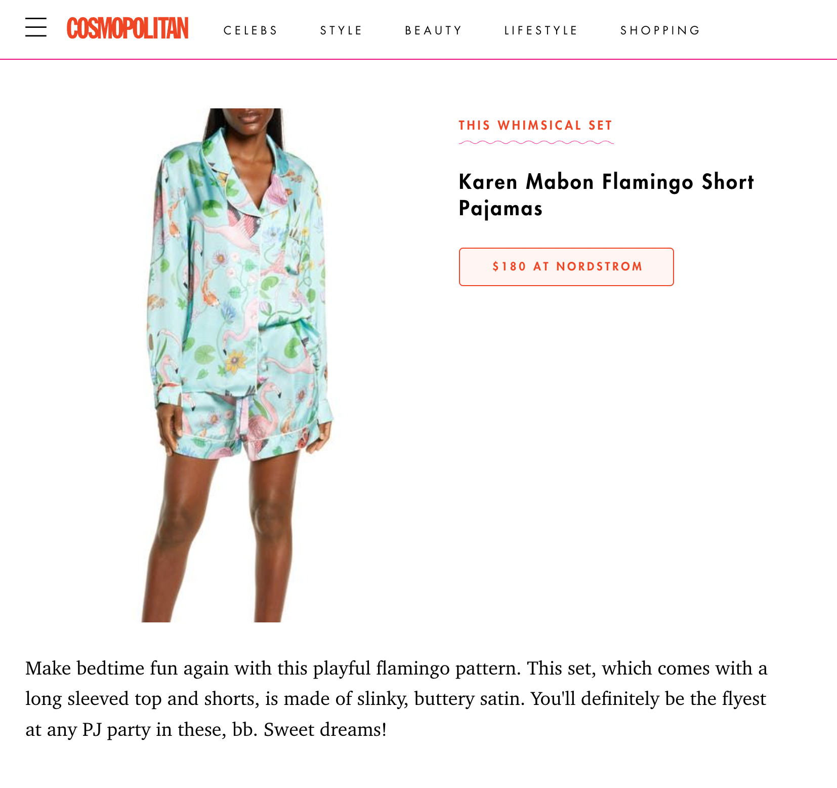 Cosmopolitain: 28 Cute Women's Pajamas to give you the sleep of your dreams