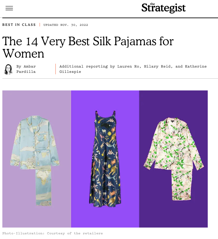 The Strategist: 14 Very Best Silk Pyjamas for Women