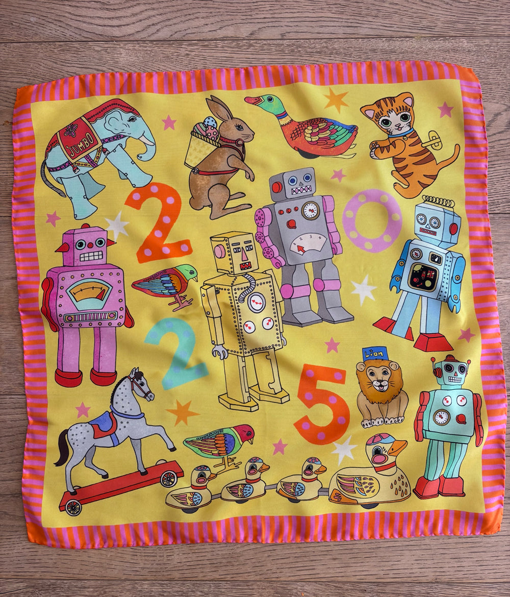 2025 Calendar Silk Scarf | Yellow SALE26