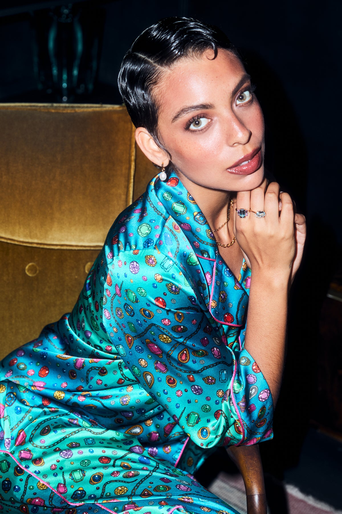 Bejewelled | Karen Mabon X Dinny Hall Silk Pyjama Set