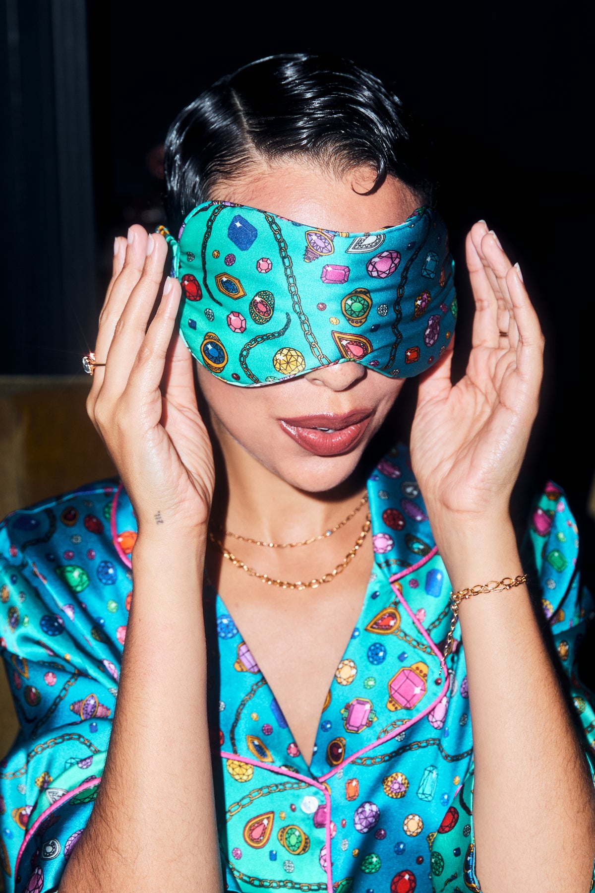 Bejewelled | Karen Mabon X Dinny Hall Silk Sleep Mask