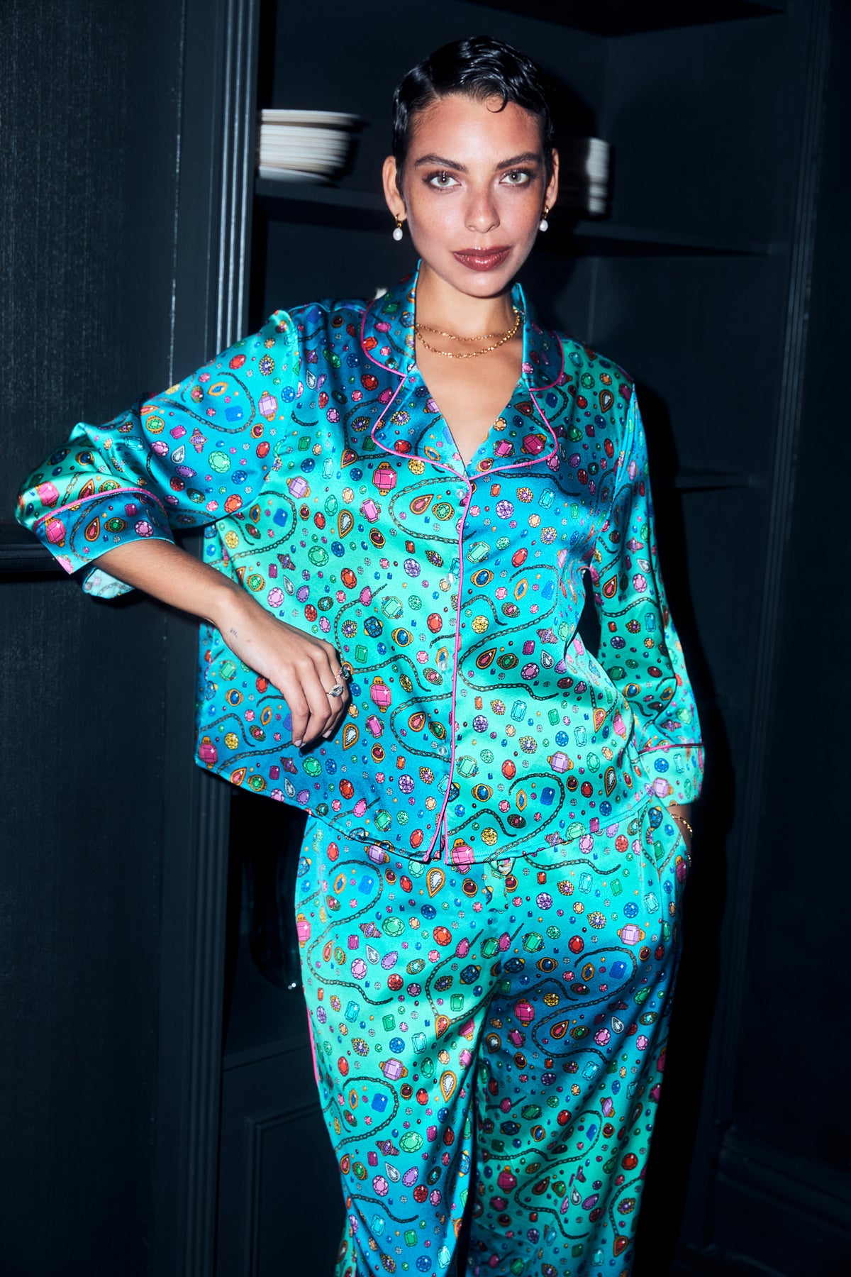 Bejewelled | Karen Mabon X Dinny Hall Silk Pyjama Set