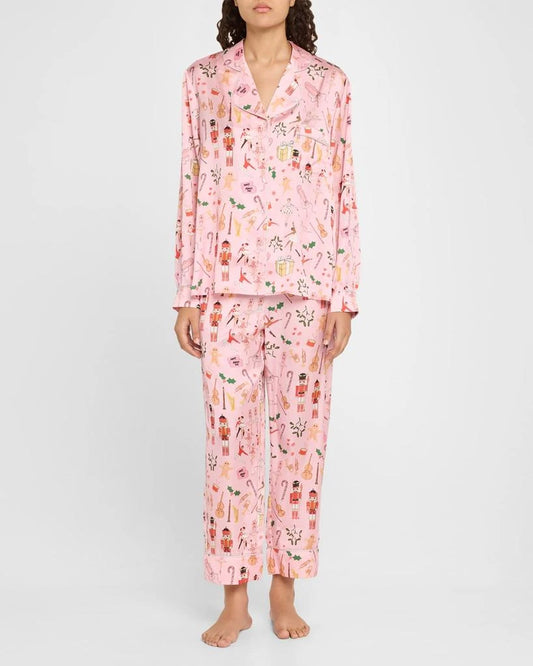 Women's Satin Pyjama Set | Nutcracker | Christmas Pyjamas | Pink | Karen Mabon