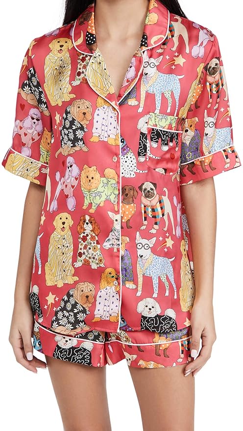 Fashion Dogs Short Sleeve Satin Pyjama Set (BF AW25)