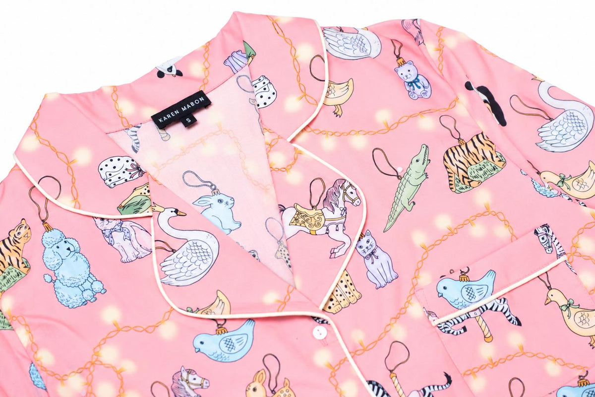 Women's Organic Cotton Pyjama Set | Animal Lights