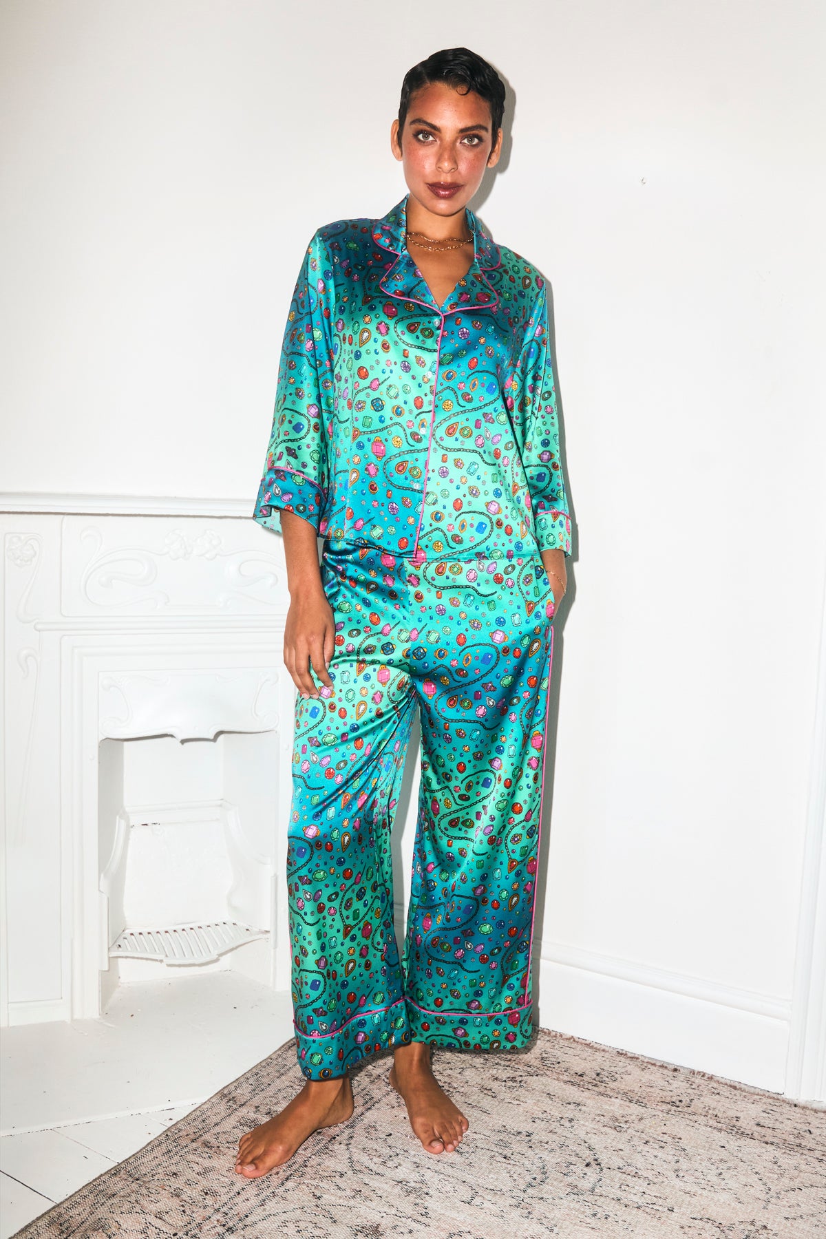 Bejewelled | Karen Mabon X Dinny Hall Silk Pyjama Set