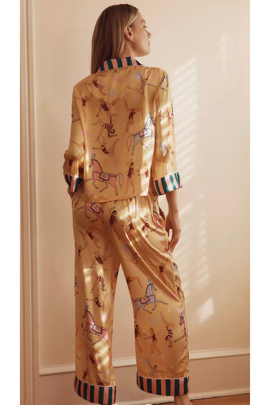 Carousel Swing Sleeve Yellow Satin Pyjama Set (BF AW25)