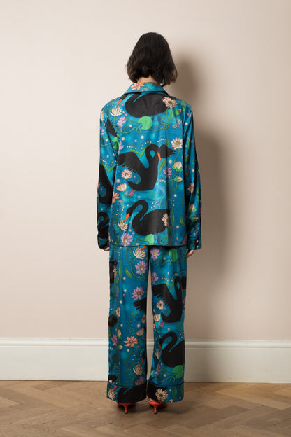 Women's Silk Pyjama Set | Black Swan