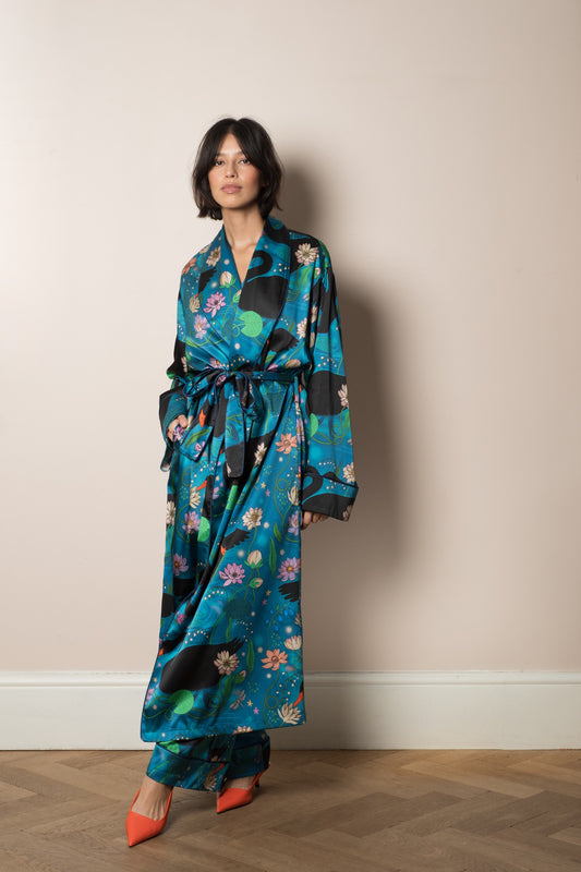 Silk Dressing Gown | Black Swan