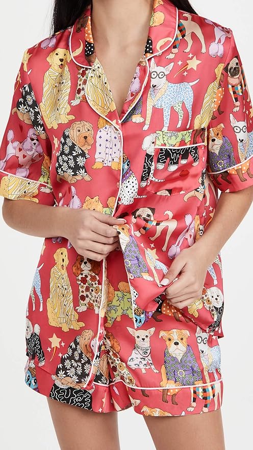 Fashion Dogs Short Sleeve Satin Pyjama Set (BF AW25)