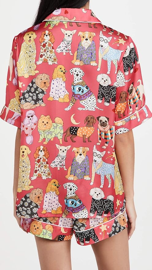 Fashion Dogs Short Sleeve Satin Pyjama Set (BF AW25)