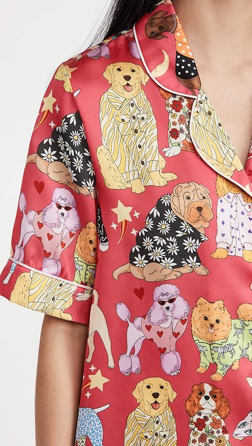 Fashion Dogs Short Sleeve Satin Pyjama Set (BF AW25)