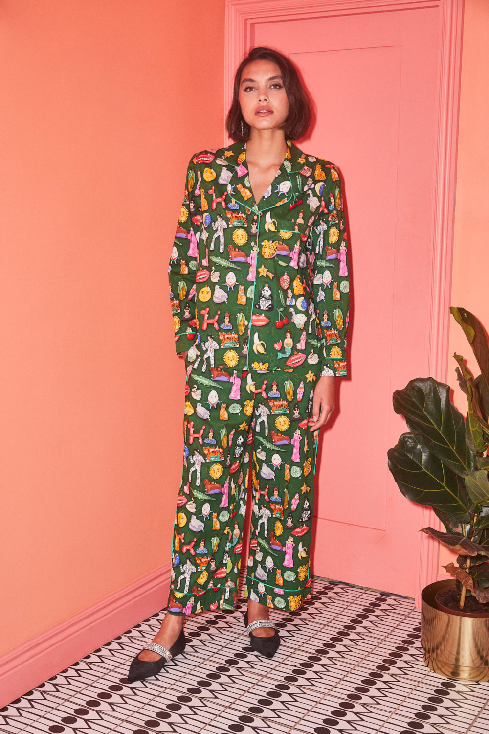 Christmas Baubles Organic Cotton Pyjama Set S