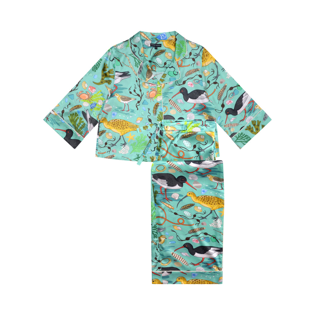 Sea Birds Silk Pyjama Set