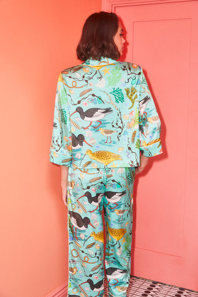 Sea Birds Silk Pyjama Set