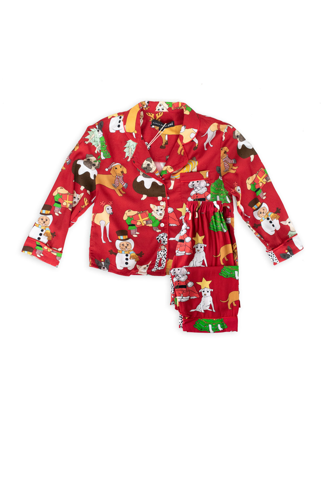 Christmas Dogs Red Kids Pyjama Set (BF AW25)