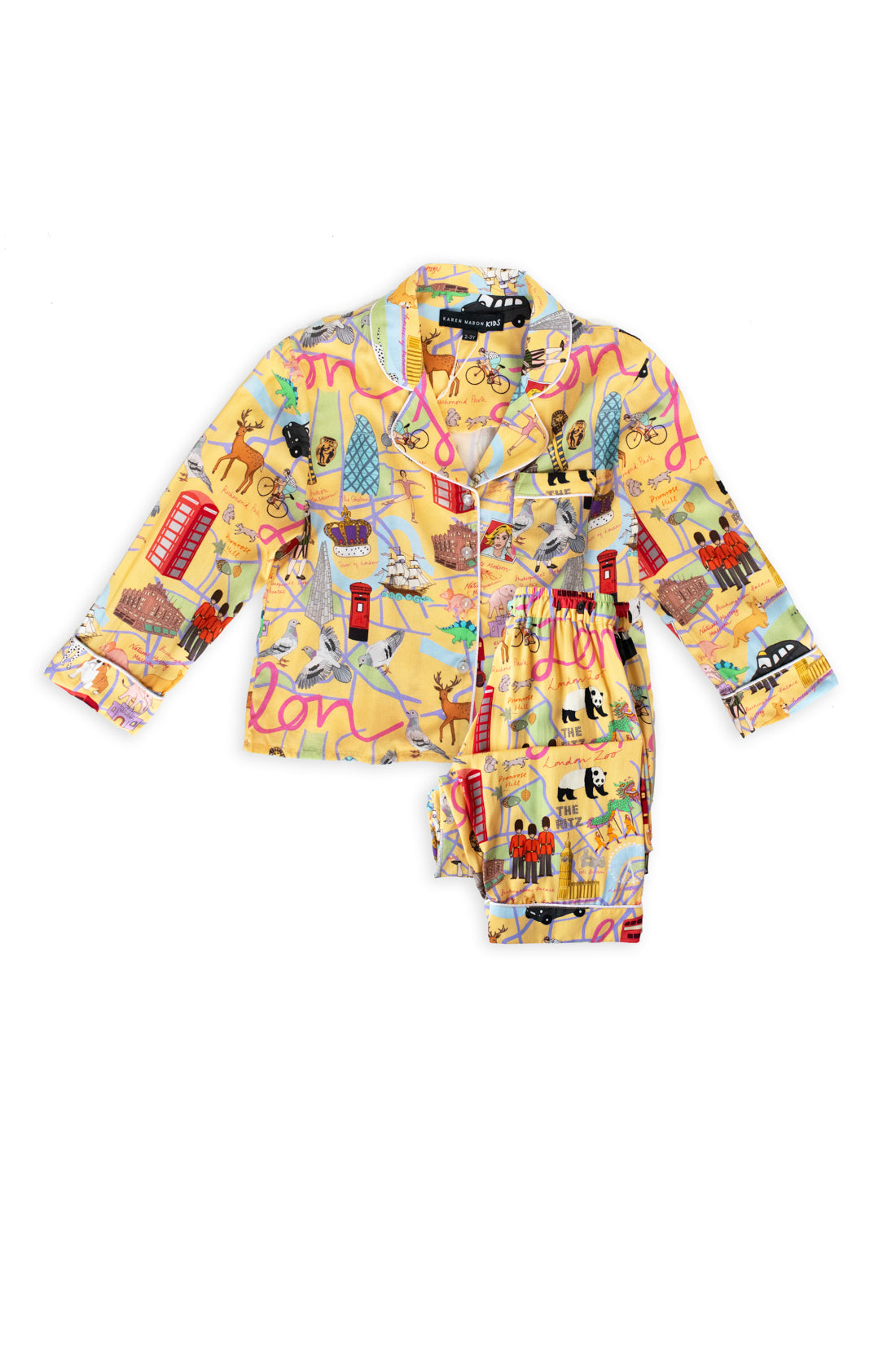 London Calling Long Sleeve Kids Yellow PJ Set