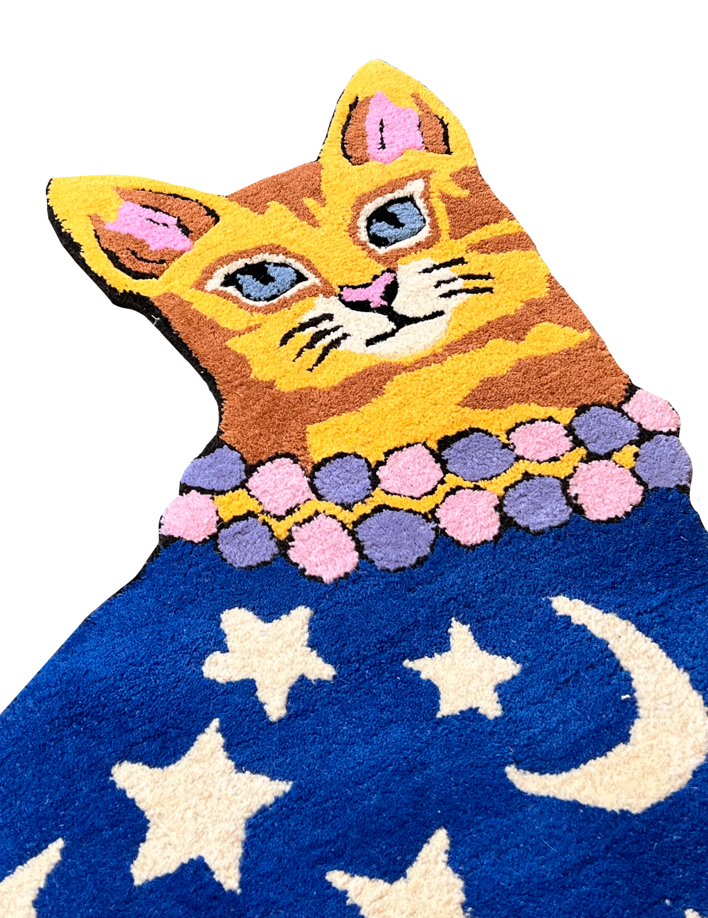Cat Rug | Stars and Moons | Handmade Wool Animal Rug | Karen Mabon x Courthouse