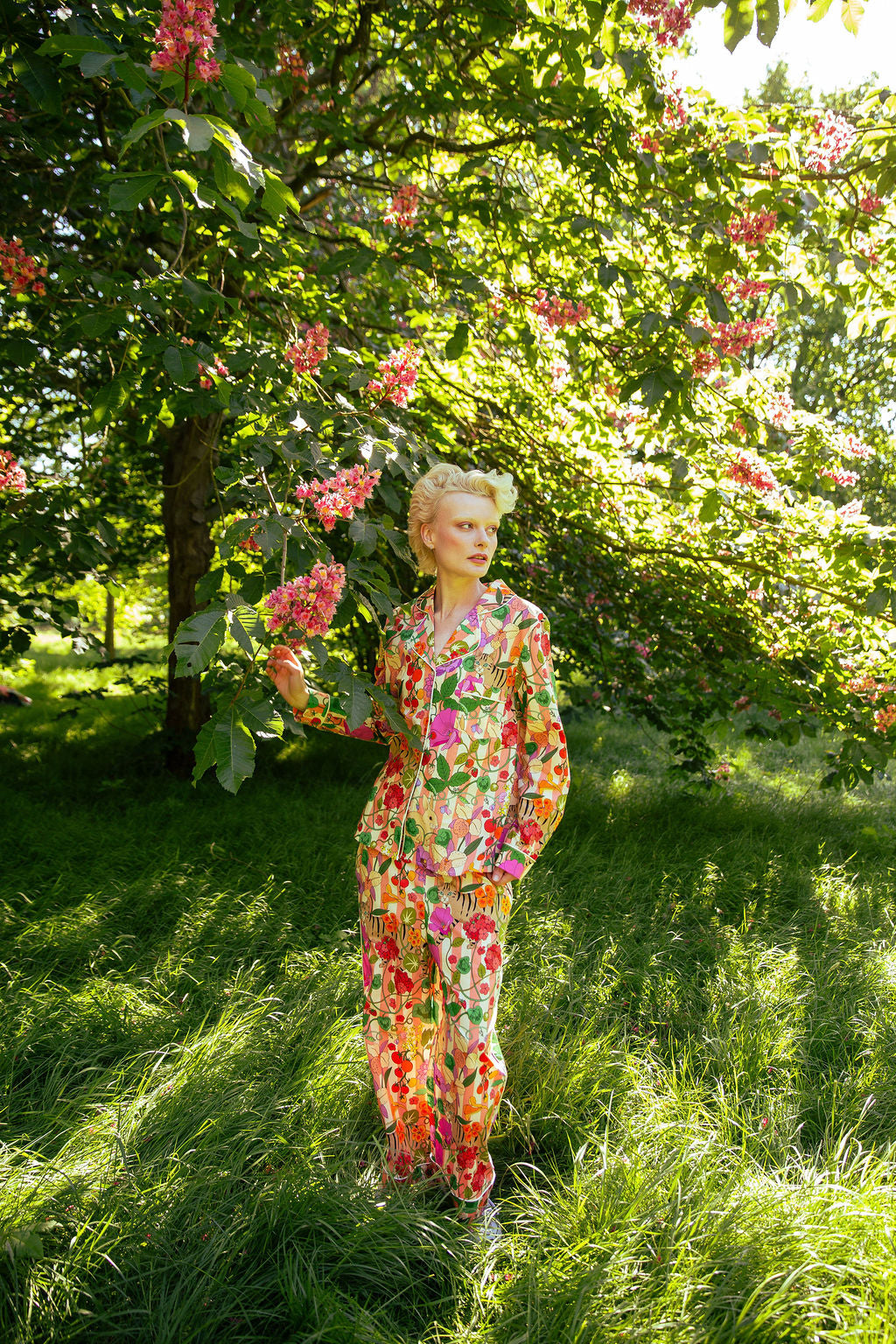 In The Greenhouse Pink Stripe Cotton Pyjama Set