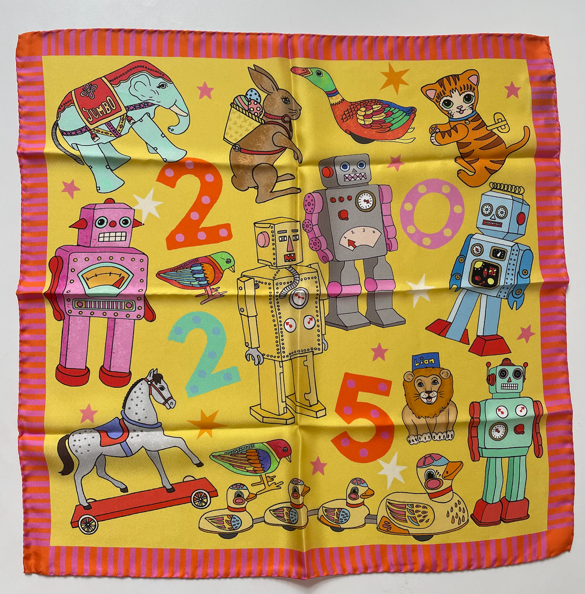 2025 Calendar Silk Scarf | Yellow SALE26