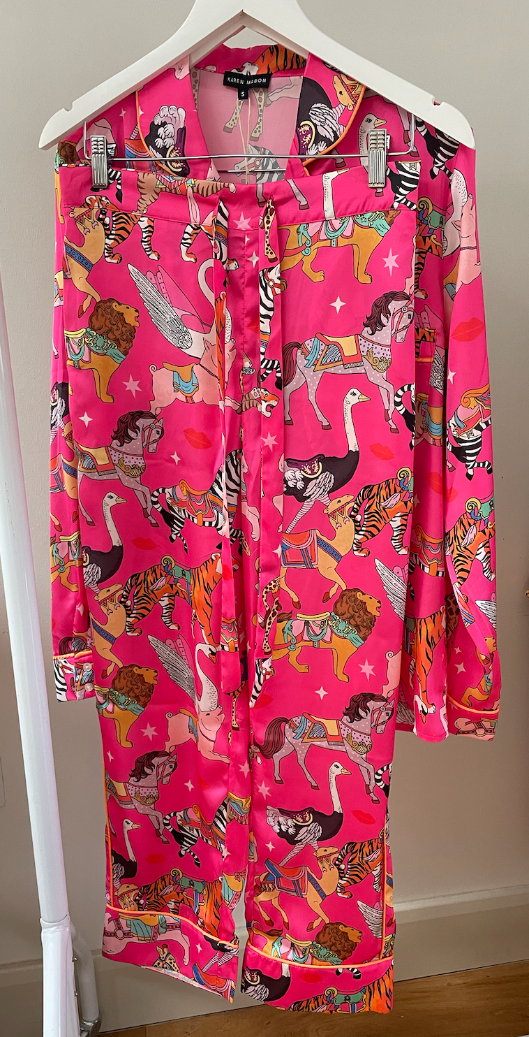 Carousel Satin Long Sleeve wide leg Pyjama Set (BF AW25)