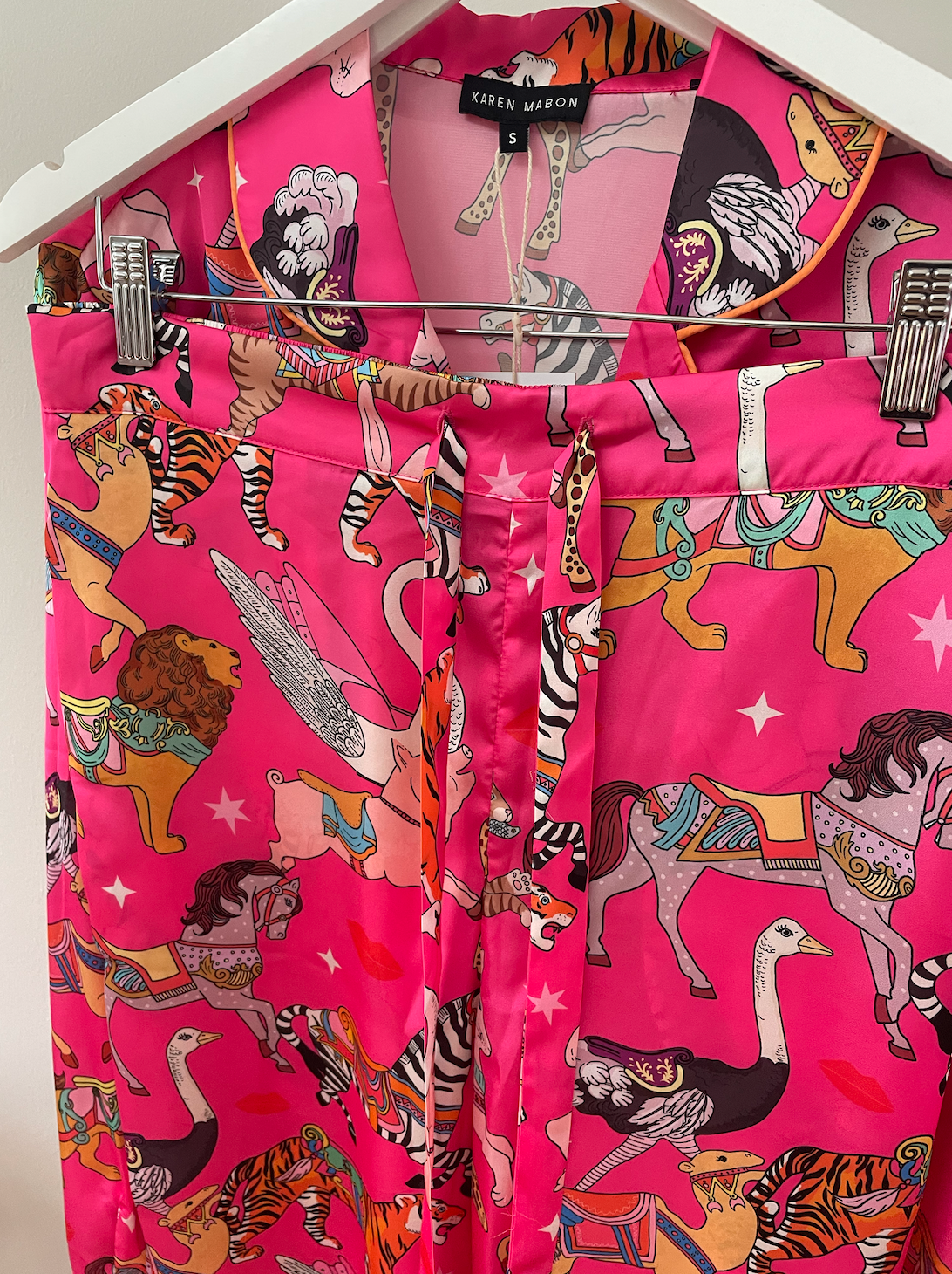 Carousel Satin Long Sleeve wide leg Pyjama Set (BF AW25)