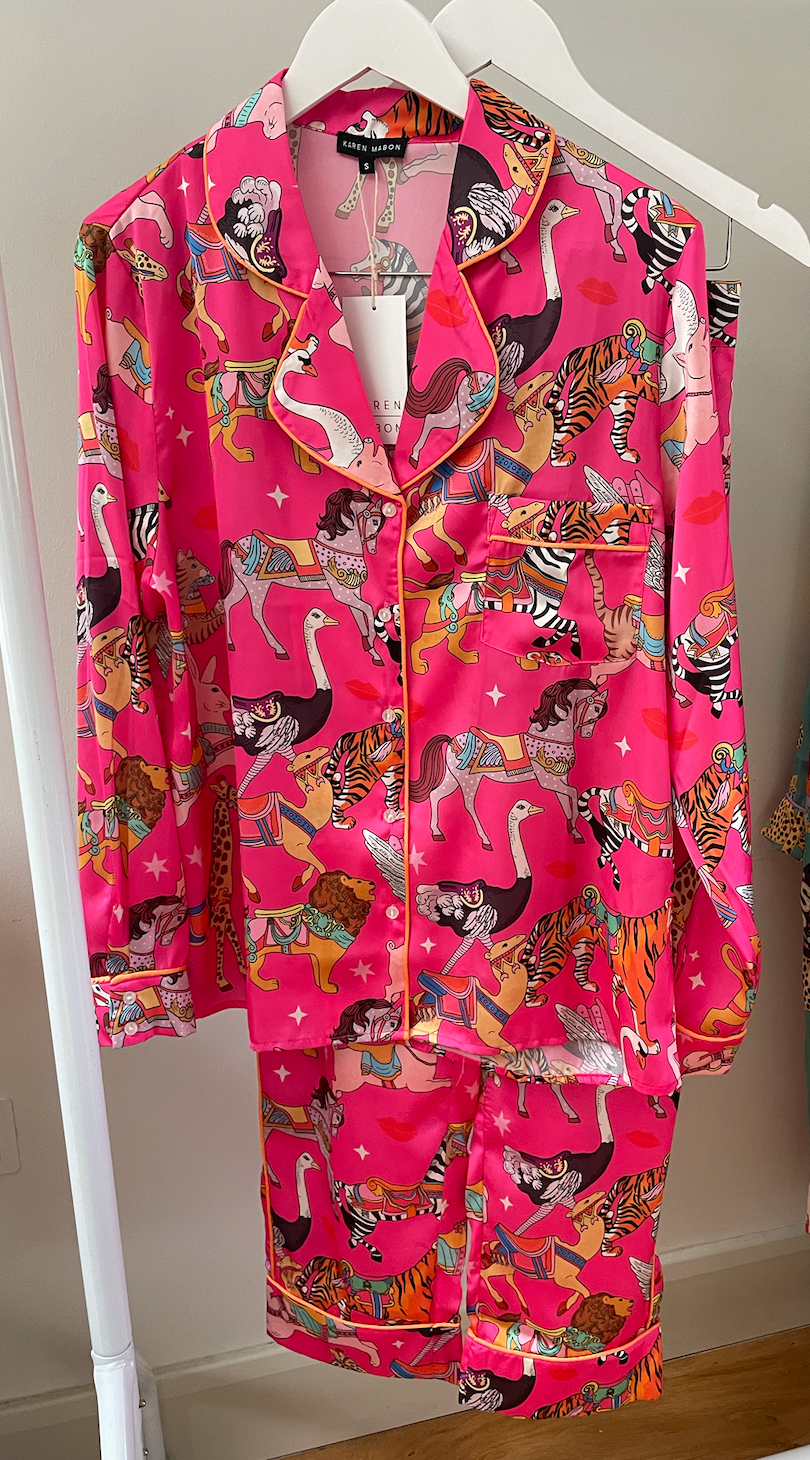 Carousel Satin Long Sleeve wide leg Pyjama Set (BF AW25)