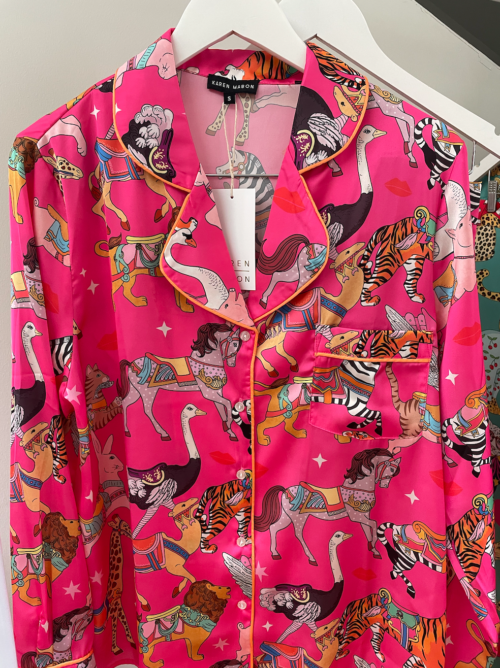 Carousel Satin Long Sleeve wide leg Pyjama Set (BF AW25)