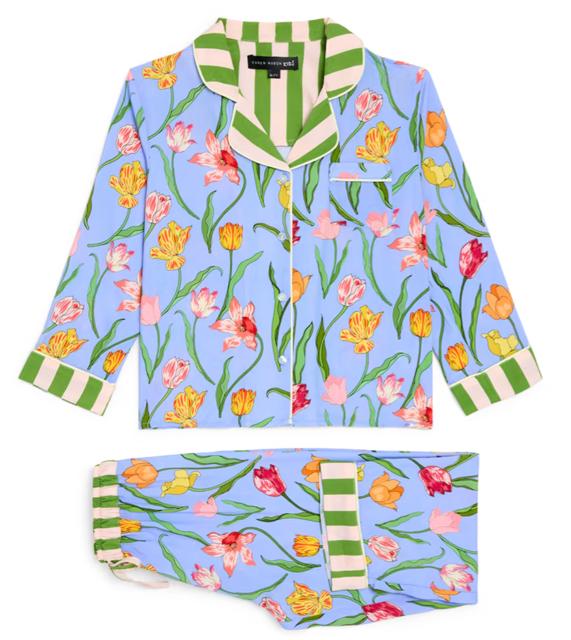 Tulips Blue Kids long Pyjama Set (BF AW25)
