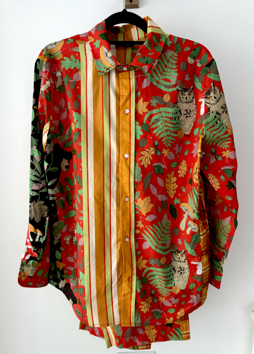 Magic forest pyjama set - oxford shirt with high waisted trousers