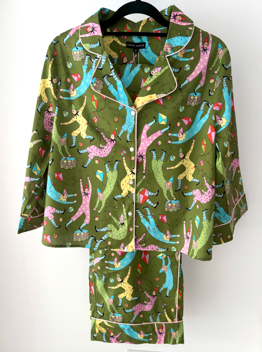 Clowning Around Green Cotton Pyjama Set SALE26
