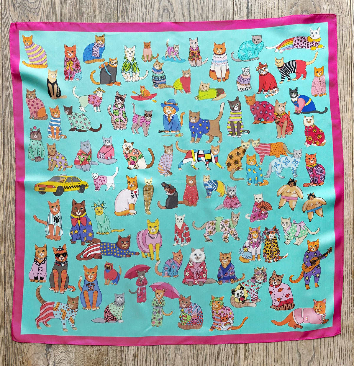 Catwalk around the world scarf blue 70*70 SALE26