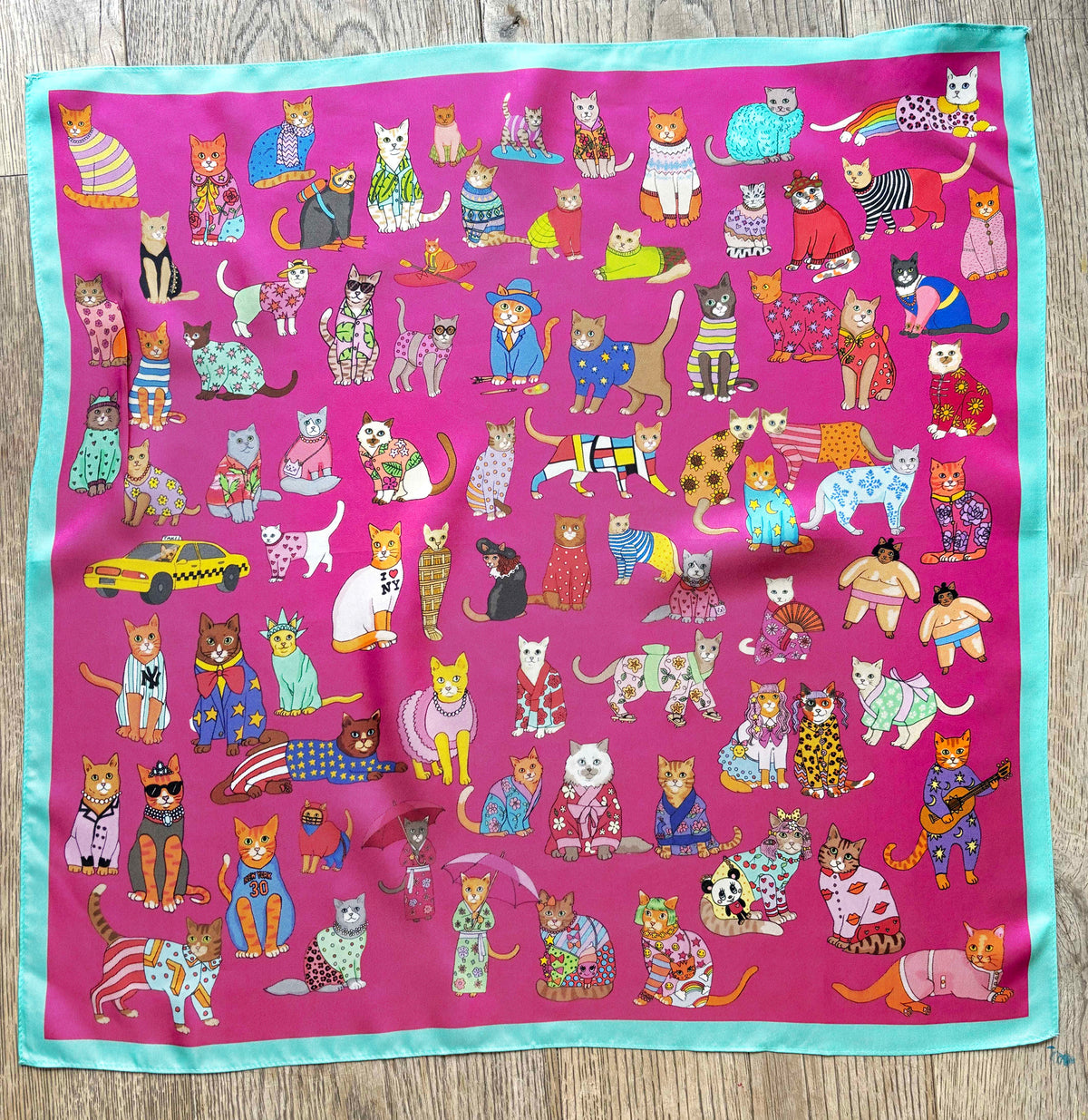Catwalk around the world scarf pink 70*70 SALE26