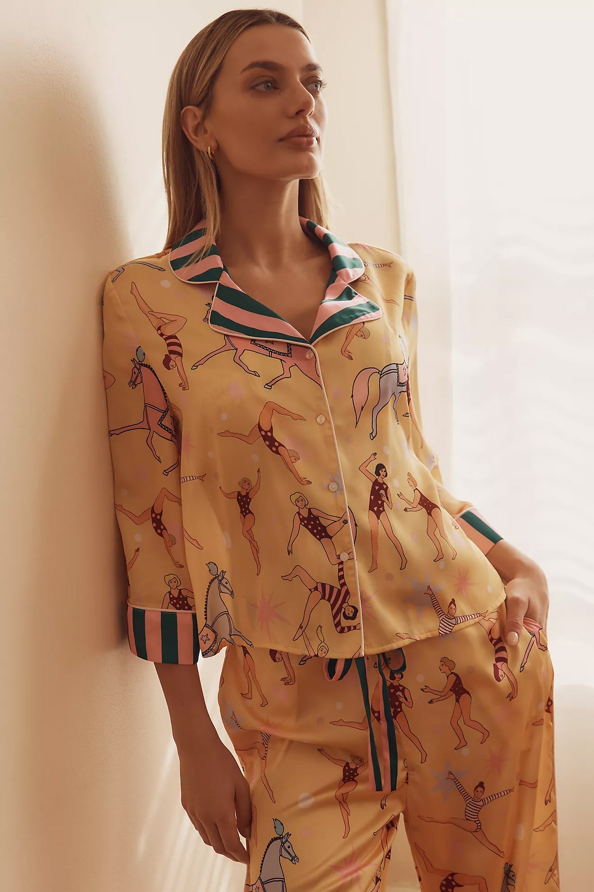 Circus Yellow Satin Pyjama Set SALE26