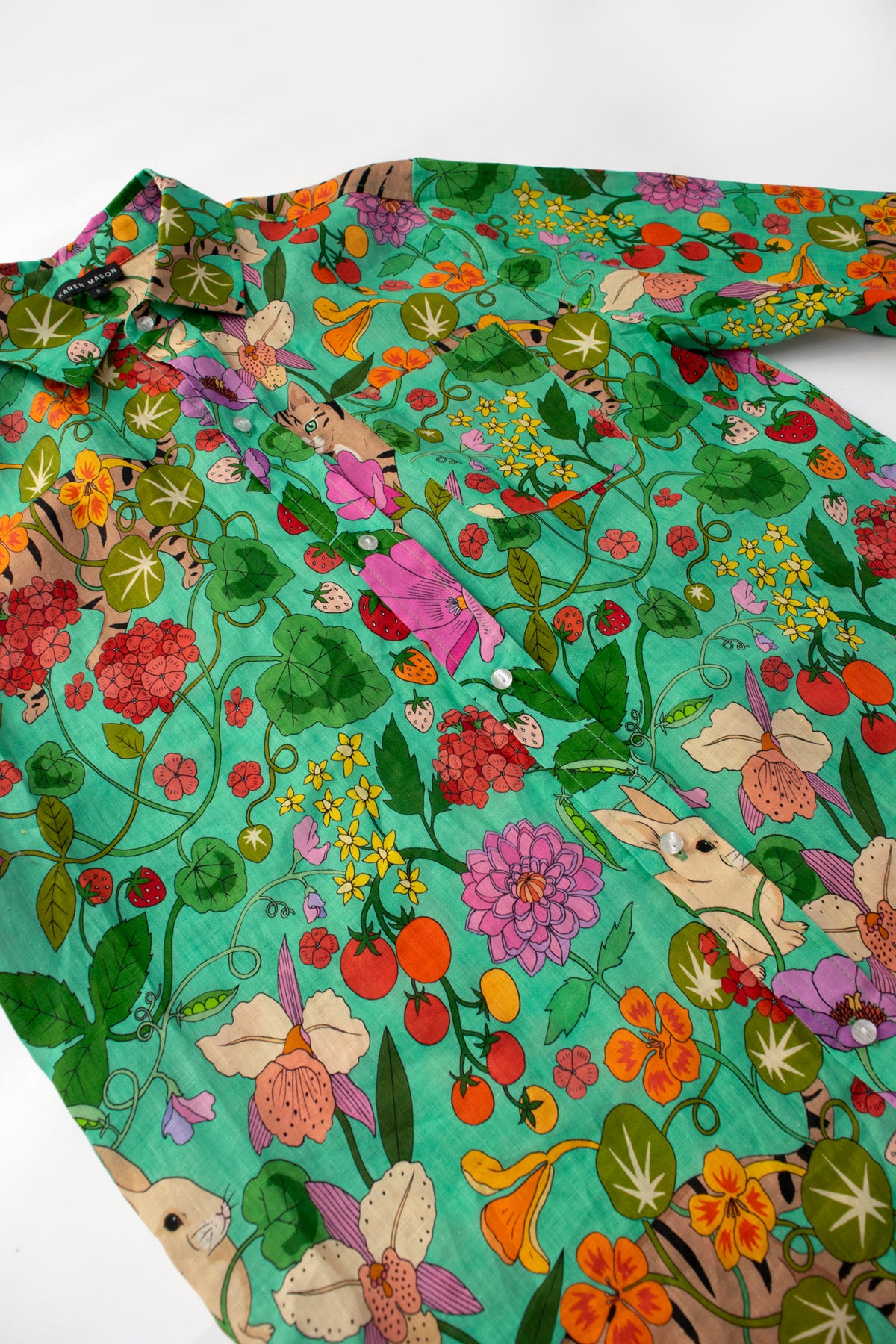 In The Greenhouse Green Linen Pyjama Set