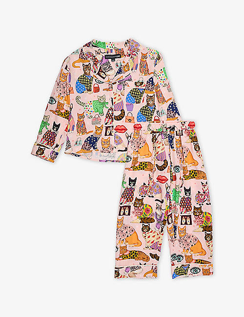Fashion Cats Kids Long PJ Set SALE26