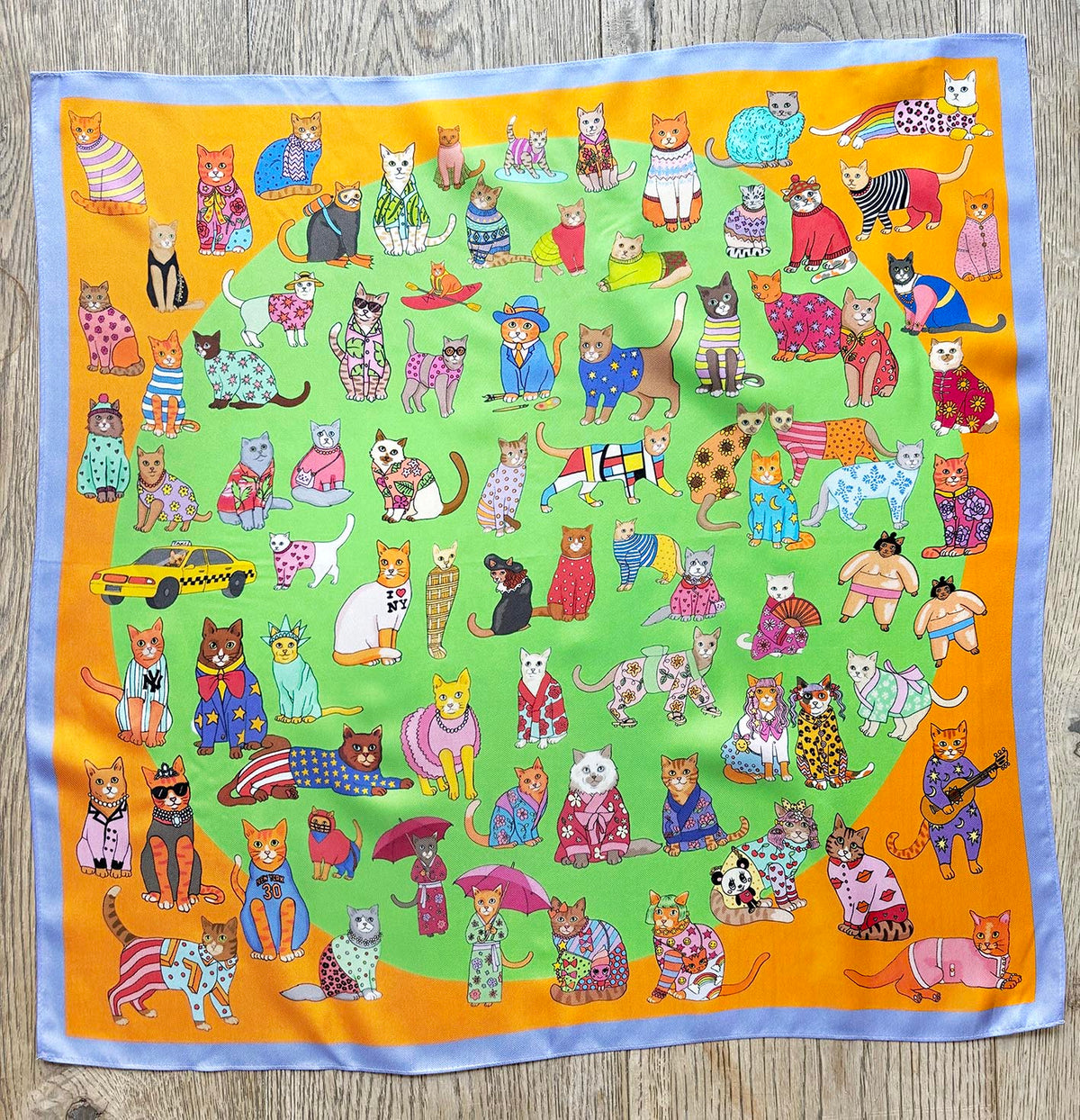 Catwalk around the world scarf green 70*70