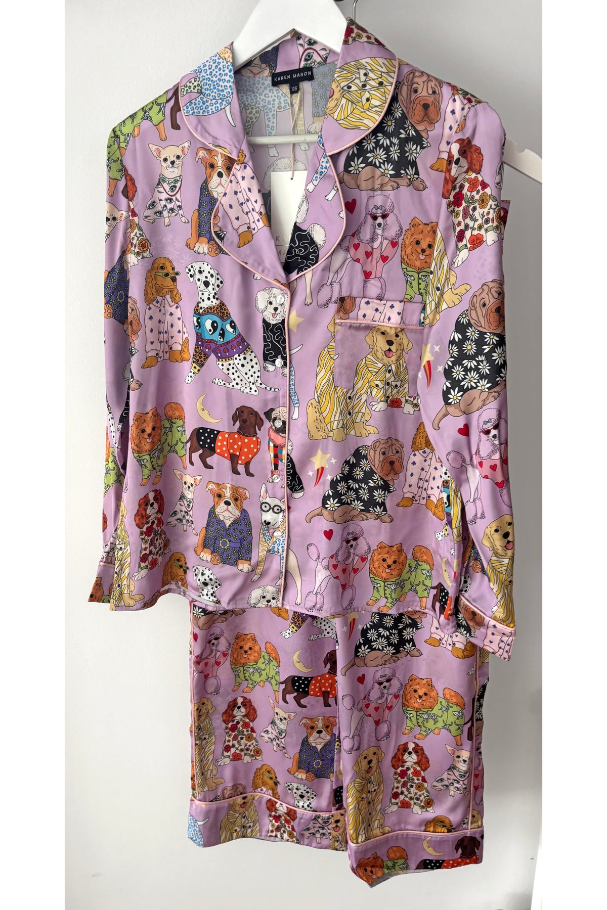 Fashion dogs lilac Satin Pyjama Set (BF AW25)