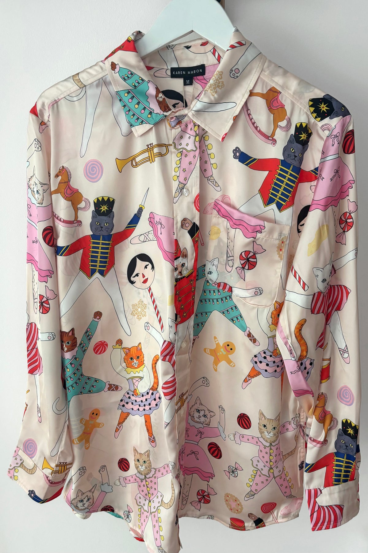 Nutcracker cats Satin Oxford Shirt Long Pyjama Set (BF AW25)