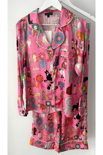 Women's Satin Pyjama Set | Cat Show