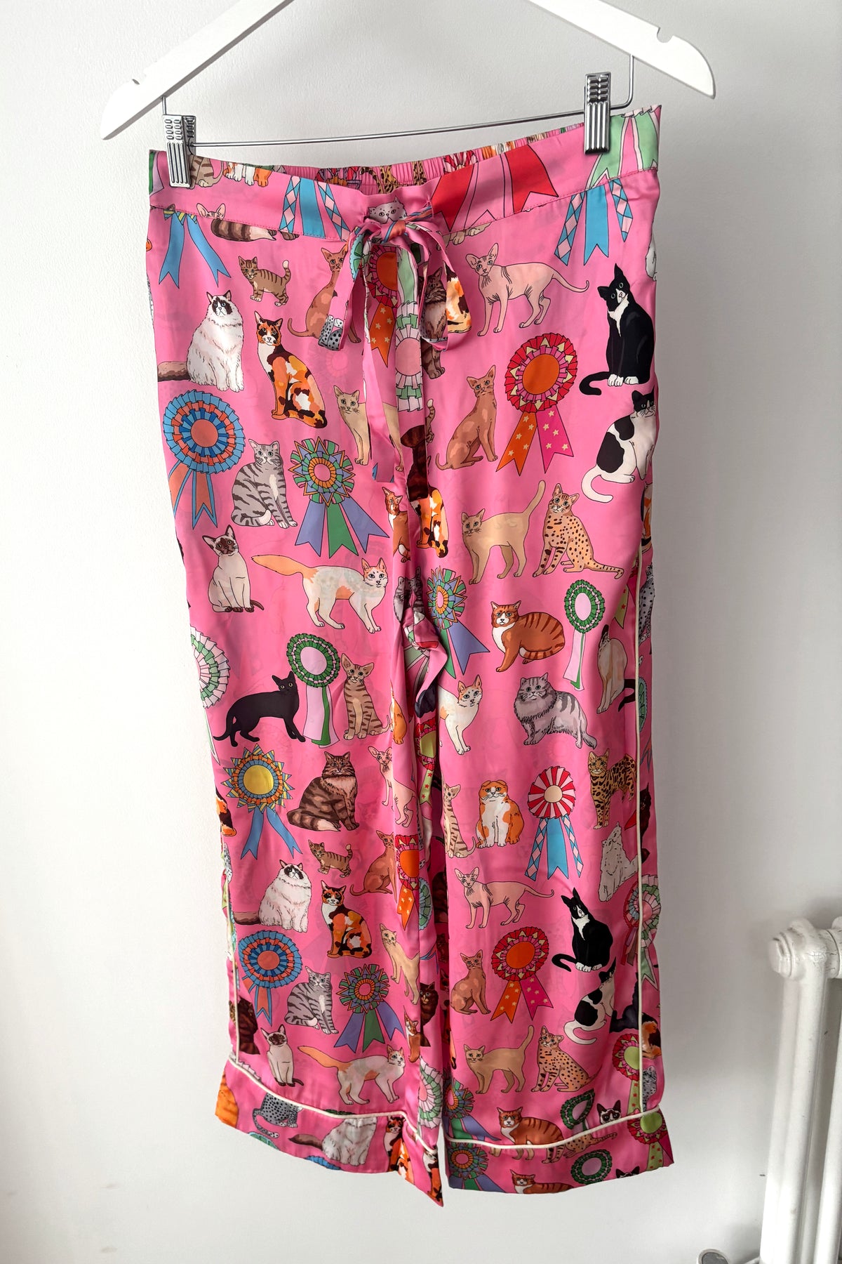 Cat Show Pink Satin Pyjama Set (BF AW25)