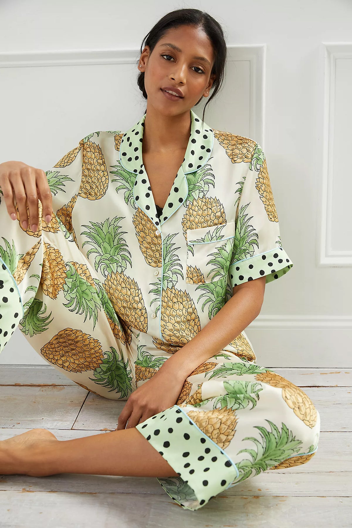 Pineapple SHIRT ONLY Satin Pyjama Set SALE26